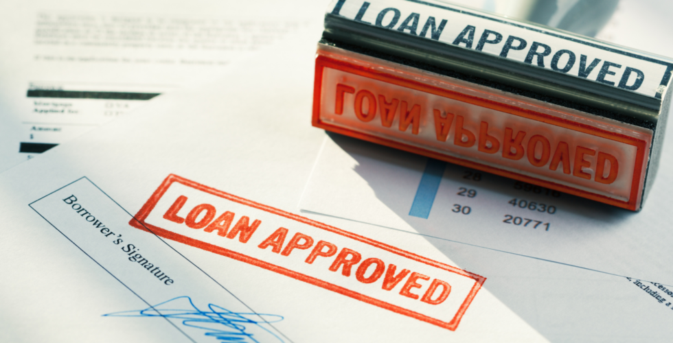 Approval stamp for small business loan